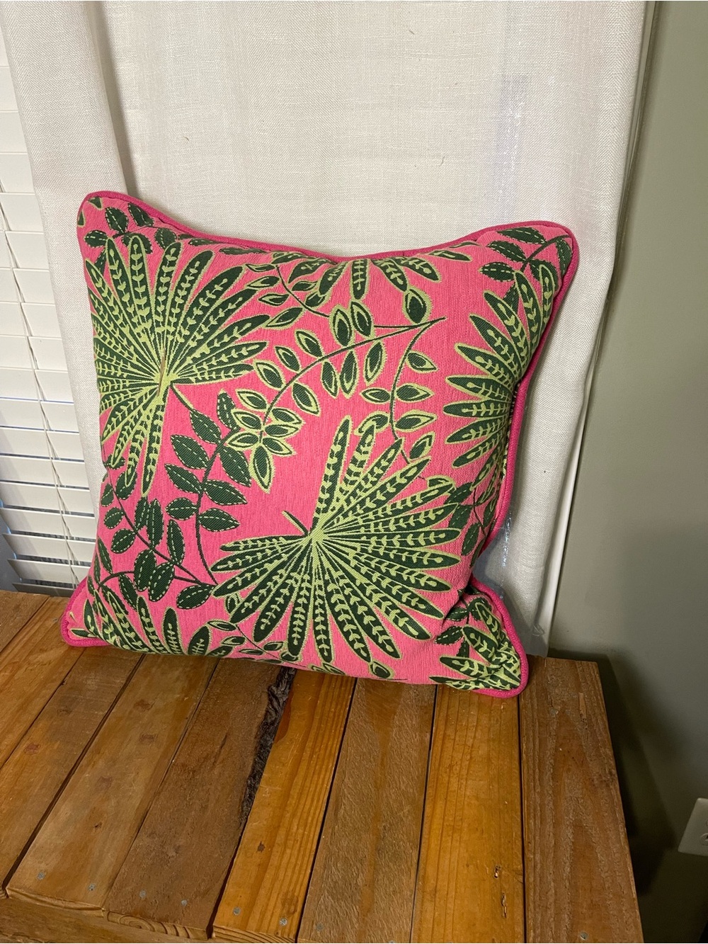 CXL By Christian Lacroix Fuchsia Palmette 22" Square Pillow